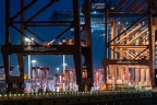 Container terminal at night