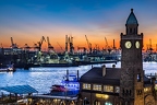 Hamburg harbour by night
